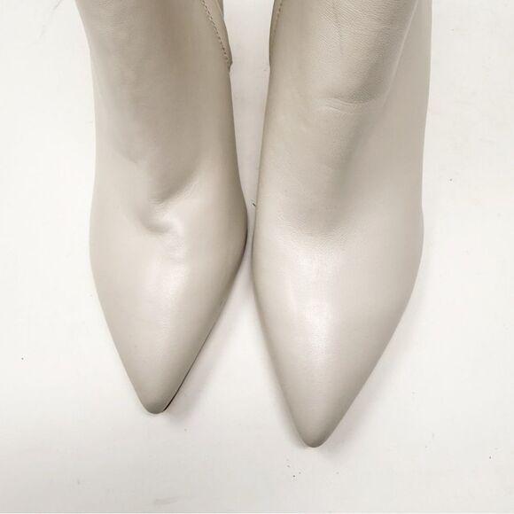 Marc Fisher White Leather Ulani Heeled Boot Pointed Toe Size 10 - Picture 3 of 6